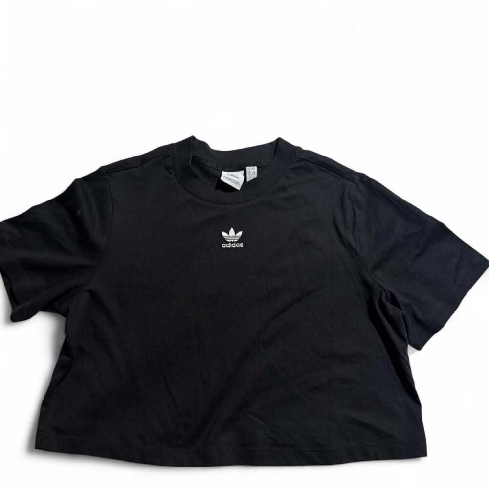 Adidas Originals Trefoil Logo Cropped T-Shirt Black M